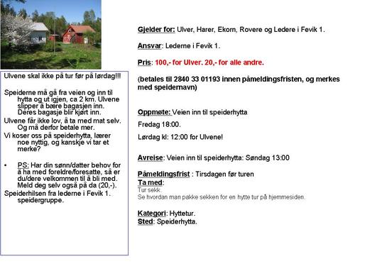 Eksempel bilde av en aktivitet Eksempel bilde av en aktivitet