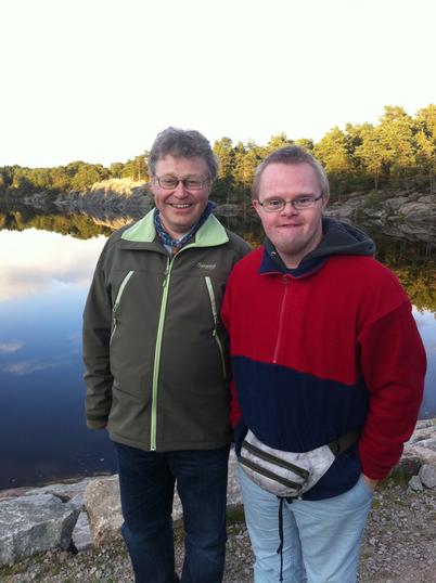 Kristoffer og Per ved tredje dam Kristoffer og Per ved tredje dam
